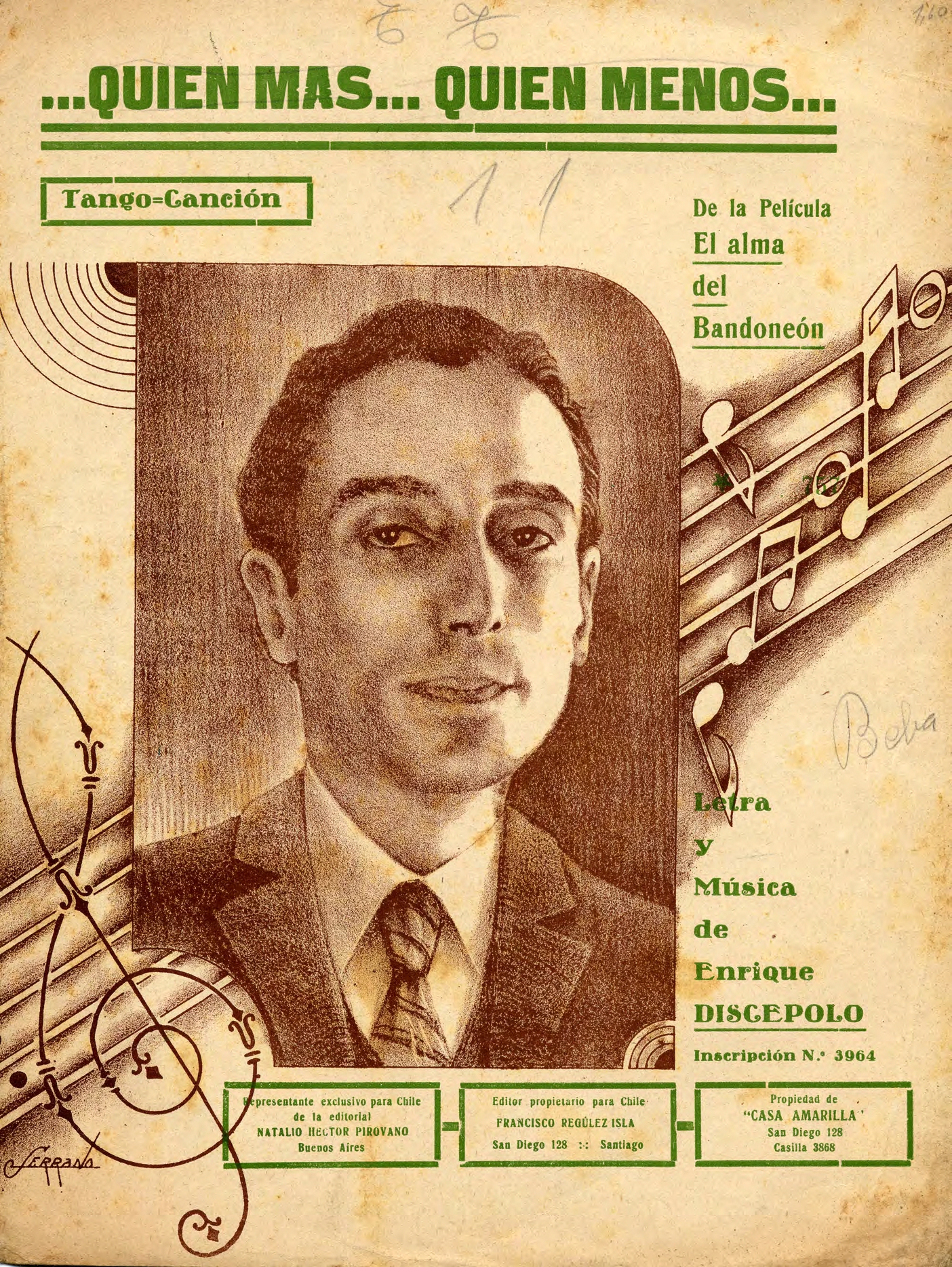 Portadas de partituras 1930-1950, antigua Casa Amarilla de Valparaíso. Fondo Margot Loyola.